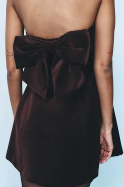 Best VESTIDO TERCIOPELO LAZO Mujer Vestidos