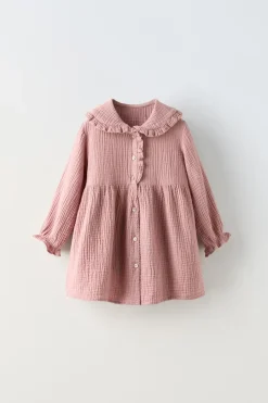 Niños ZARA 1½ - 6 Años·Vestidos / Petos|6 - 18 Meses·Vestidos / Monos<VESTIDO TEXTURA CUELLO