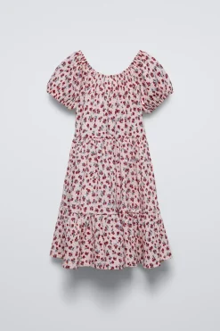 Niños ZARA 6 - 14 Años·Vestidos / Monos<VESTIDO TEXTURA FLORES