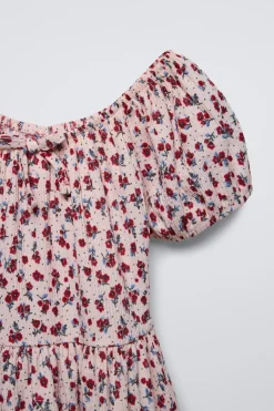 Niños ZARA 6 - 14 Años·Vestidos / Monos<VESTIDO TEXTURA FLORES