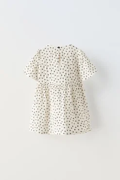 Niños ZARA 1½ - 6 Años·Vestidos / Petos|6 - 18 Meses·Vestidos / Monos<VESTIDO TEXTURA TOPOS LAZOS