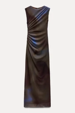 Outlet VESTIDO TUL DRAPEADO Mujer Vestidos