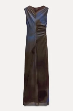 Outlet VESTIDO TUL DRAPEADO Mujer Vestidos