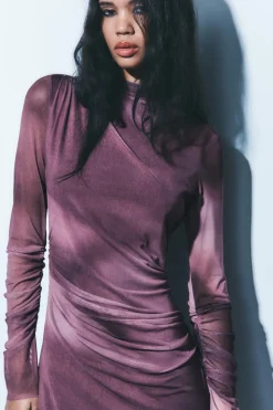 Fashion VESTIDO TUL DRAPEADO Mujer Vestidos