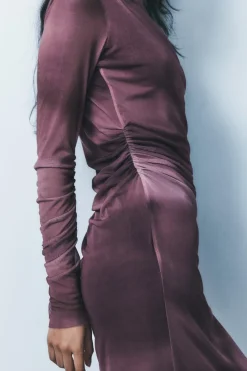 Fashion VESTIDO TUL DRAPEADO Mujer Vestidos