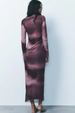 Fashion VESTIDO TUL DRAPEADO Mujer Vestidos