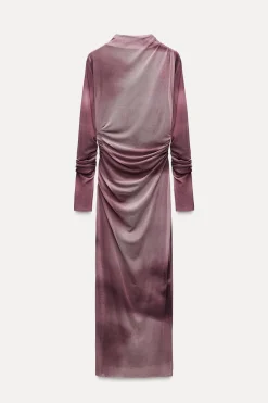 Fashion VESTIDO TUL DRAPEADO Mujer Vestidos