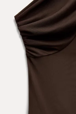 Best VESTIDO TUL DRAPEADO ASIMÉTRICO Mujer Vestidos