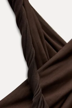 Best VESTIDO TUL DRAPEADO ASIMÉTRICO Mujer Vestidos