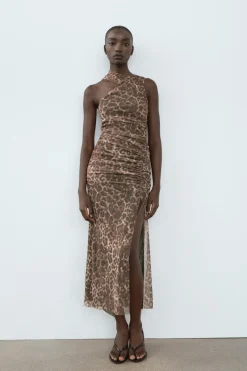 Sale VESTIDO TUL ESTAMPADO ANIMAL Mujer Vestidos