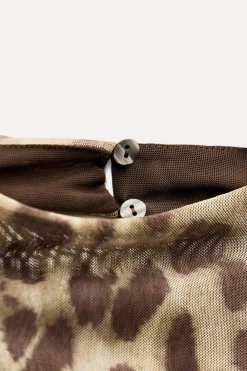 Discount VESTIDO TUL ESTAMPADO ANIMAL Mujer Vestidos