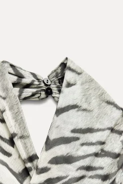 Outlet VESTIDO TUL ESTAMPADO ANIMAL Mujer Vestidos