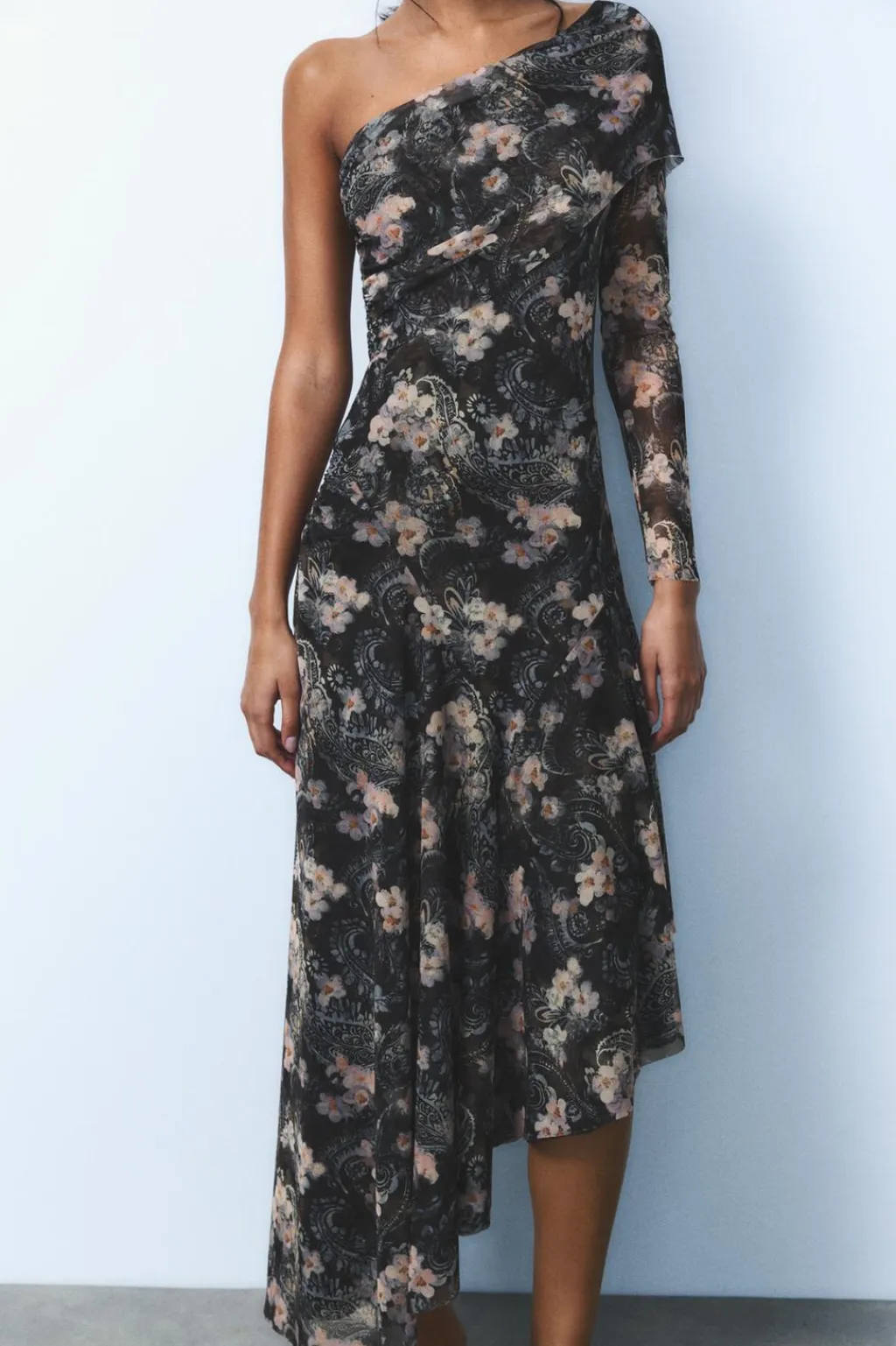 Online VESTIDO TUL ESTAMPADO ASIMÉTRICO Mujer Vestidos