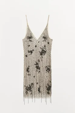 Hot VESTIDO TUL FLECOS ABALORIOS Mujer Vestidos|Lenceria