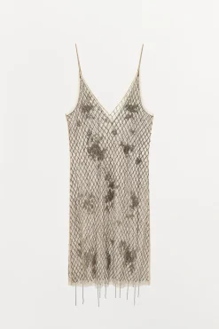 Hot VESTIDO TUL FLECOS ABALORIOS Mujer Vestidos|Lenceria