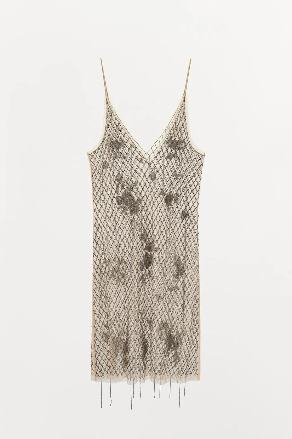 Hot VESTIDO TUL FLECOS ABALORIOS Mujer Vestidos|Lenceria