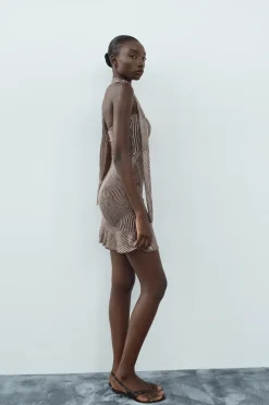 Discount VESTIDO TUL LENCERO ESTAMPADO ANIMAL Mujer Vestidos