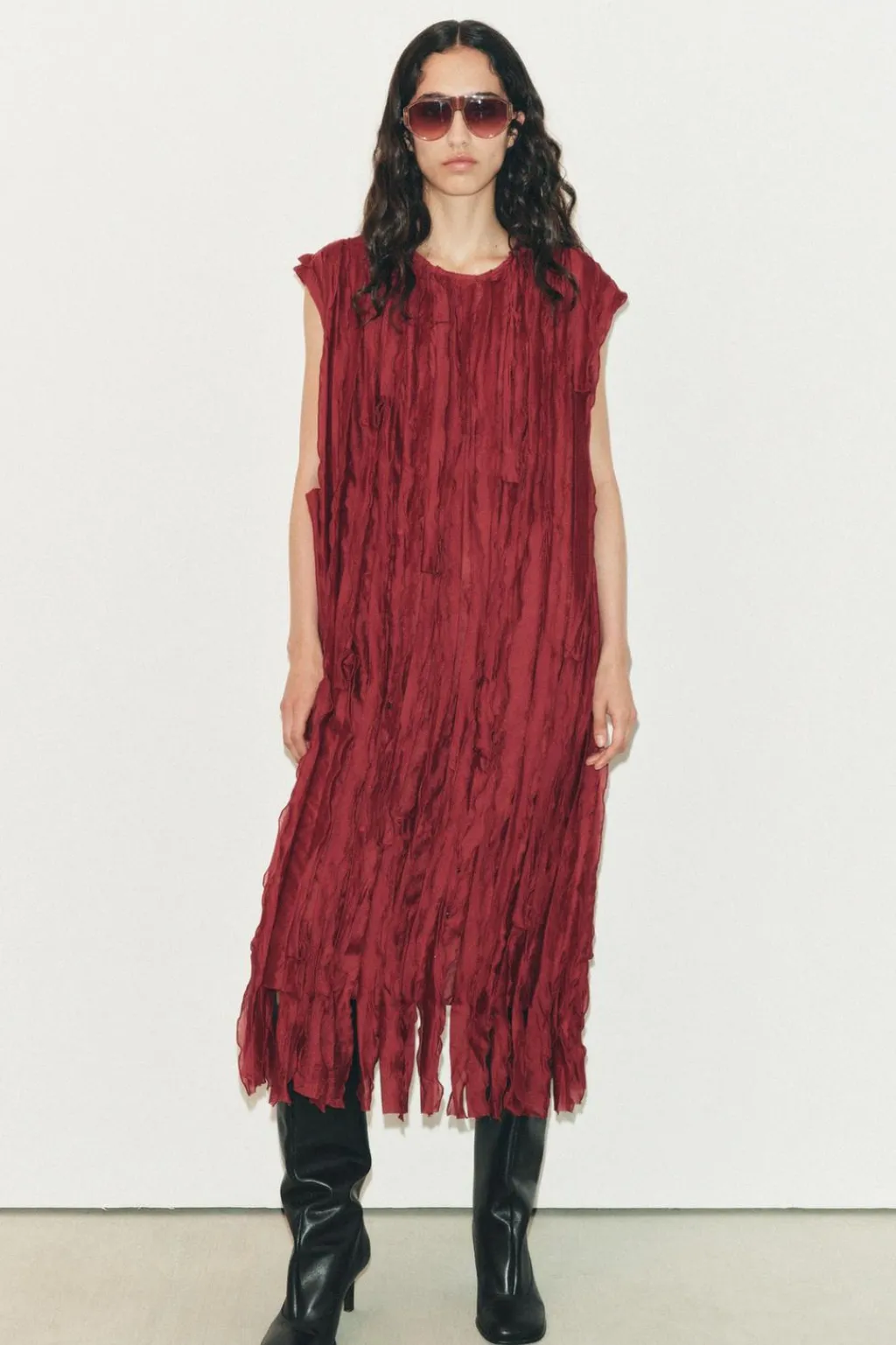 Outlet VESTIDO VOLANTES ABALORIOS Mujer Cárdigan / Jerséis|Punto