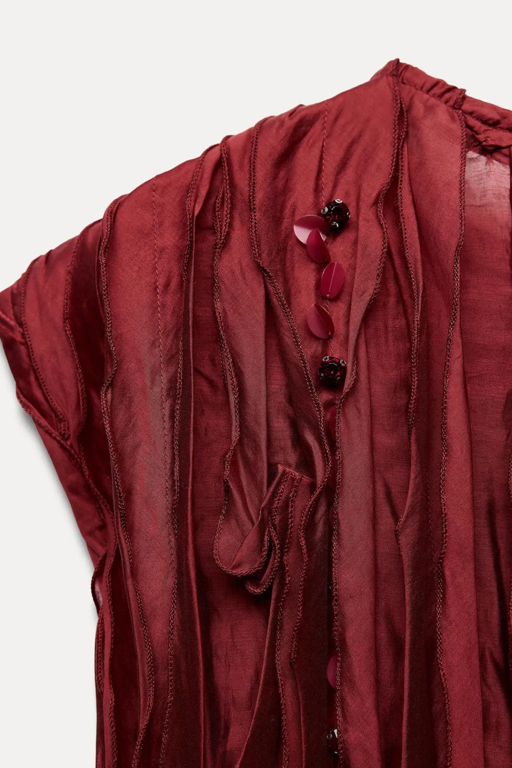 Outlet VESTIDO VOLANTES ABALORIOS Mujer Cárdigan / Jerséis|Punto