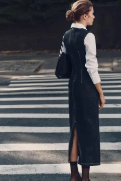 Fashion VESTIDO Z1975 MIDI DENIM Mujer Vestidos