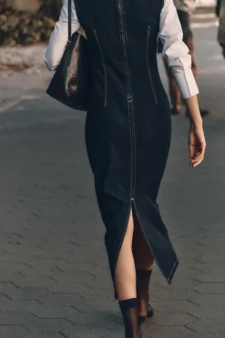 Fashion VESTIDO Z1975 MIDI DENIM Mujer Vestidos