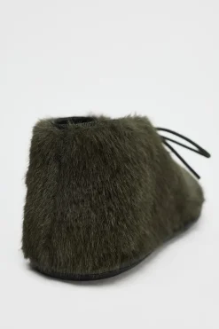 Hot ZAPATO PLANO EFECTO PELO Mujer Zapatos