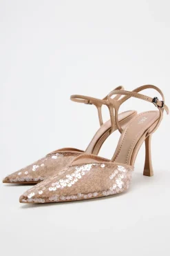 Hot ZAPATO TACÓN DESTALONADO LENTEJUELAS Mujer Zapatos