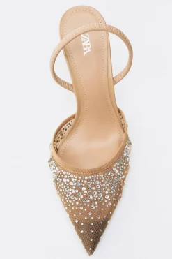 Outlet ZAPATO TACÓN DESTALONADO MESH BRILLOS Mujer Zapatos