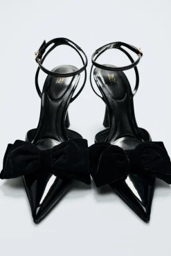 Clearance ZAPATO TACÓN LAZO EFECTO TERCIOPELO Mujer Zapatos