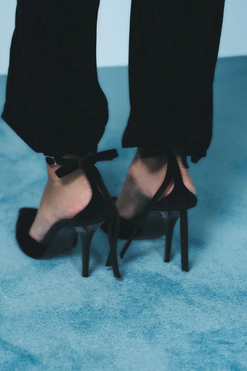 Sale ZAPATO TACÓN LAZO EFECTO TERCIOPELO Mujer Zapatos