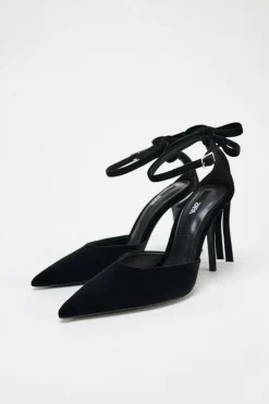 Sale ZAPATO TACÓN LAZO EFECTO TERCIOPELO Mujer Zapatos