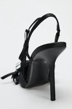 New ZAPATO TACÓN MULTI LAZOS SATINADO Mujer Zapatos