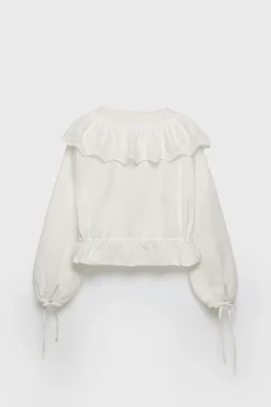 Niños ZARA Z3D +14 Años·Partes De Arriba<Z3D BLUSA ROMÁNTICA VOLANTE PUNTILLA