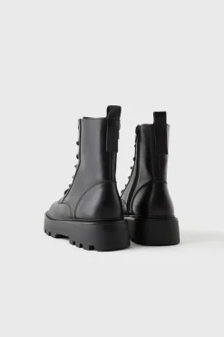 Niños ZARA Z3D +14 Años·Accesorios / Zapatos<Z3D BOTÍN PIEL CORDONES