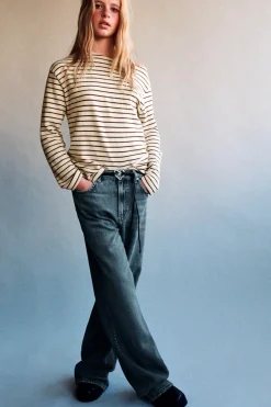 Niños ZARA Z3D +14 Años·Partes De Arriba<Z3D CAMISETA ASIMÉTRICA RAYA TEJIDA