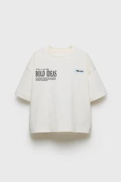 Niños ZARA Z3D +14 Años·Partes De Arriba<Z3D CAMISETA OVERSIZE TEXTO