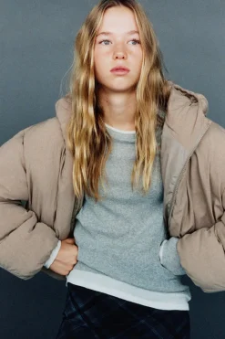 Niños ZARA Z3D +14 Años·Partes De Arriba<Z3D CAZADORA ACOLCHADA OVERSIZE CAPUCHA