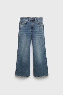 Mujer/Niños ZARA Z3D +14 Años·Partes De Abajo<Z3D JEANS WIDE LEG TACHAS