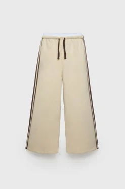 Mujer/Niños ZARA Z3D +14 Años·Partes De Abajo<Z3D PANTALÓN FELPA DOBLE CINTURILLA BANDAS
