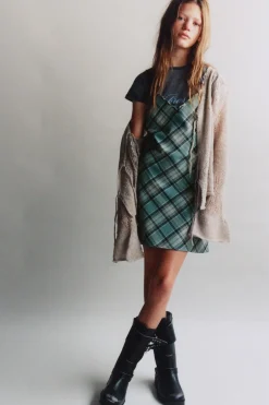 Niños ZARA Z3D +14 Años·Partes De Arriba|Z3D +14 Años·Partes De Abajo<Z3D VESTIDO TIRANTES CUADROS