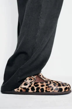Outlet ZUECO PIEL ESTAMPADO ANIMAL Mujer Zapatos